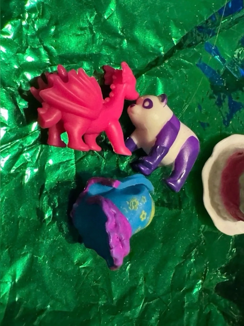 My little pony the movie mini figures & Polly pocket pink dragon, purple panda